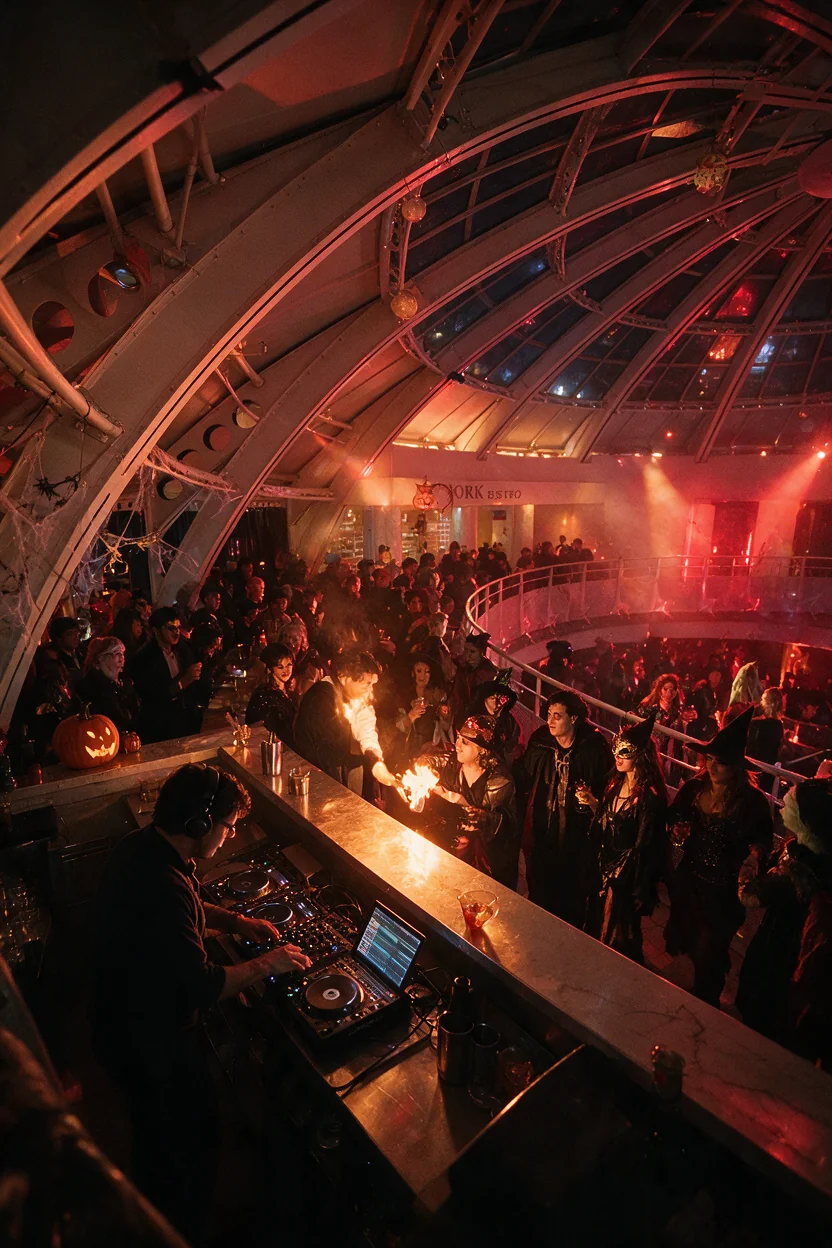 Under the Dome Party: la fiesta de Halloween bajo la cúpula de New York Bistro, con DJs y light mapping